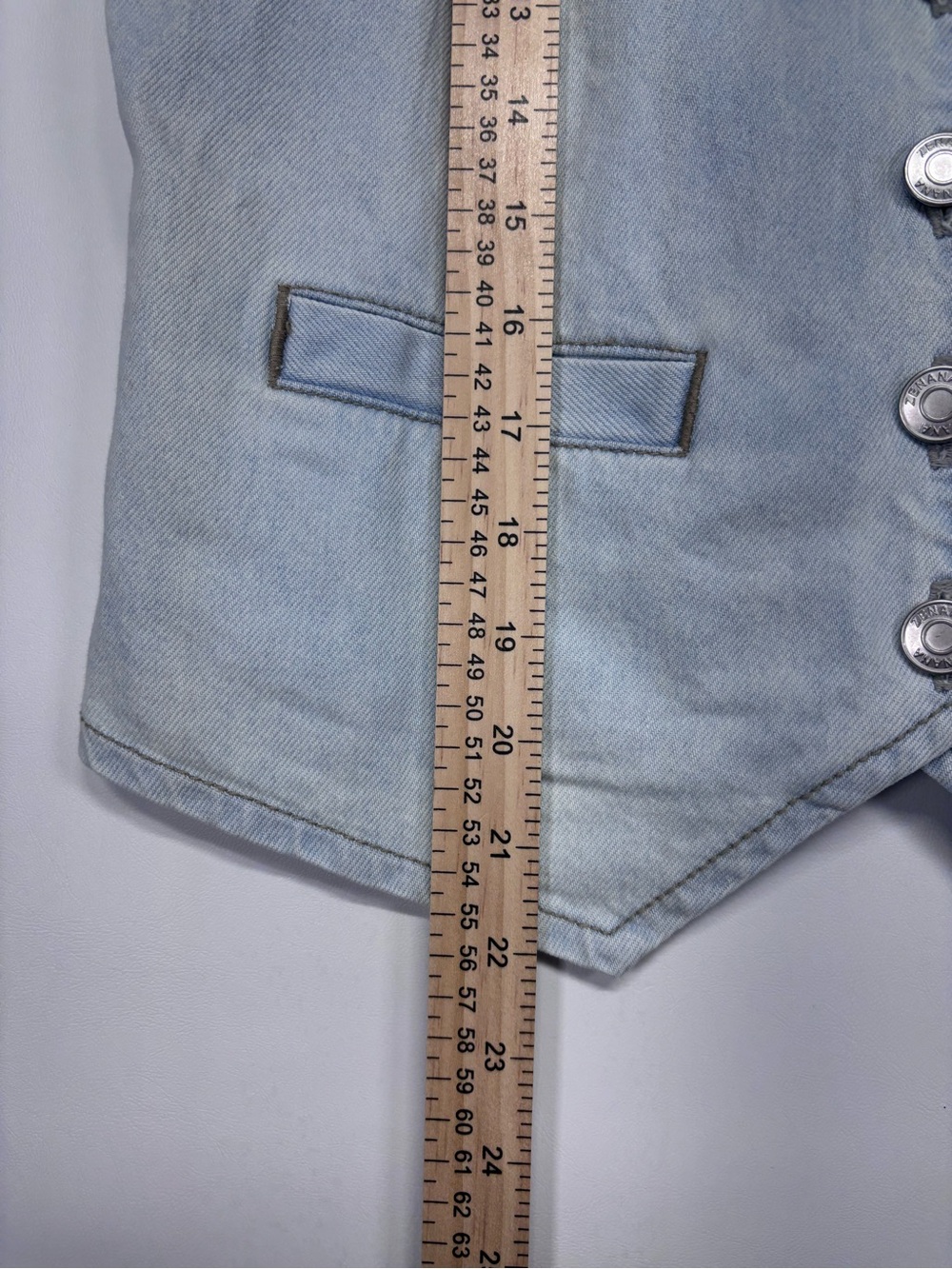 ✨Zenana Light Blue Denim Vest Women Jeans Size M - Picture 11 of 12